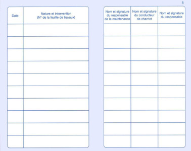 ELVE Carnet de maintenance 