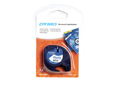 Dymo : DYMo LETRATAG tape PLASTIC WHITE G/SCAN