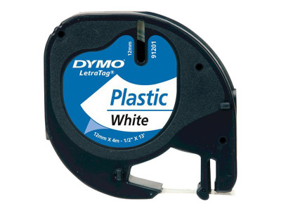 Dymo : DYMo LETRATAG tape PLASTIC WHITE G/SCAN