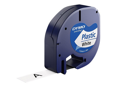 Dymo : DYMo LETRATAG tape PLASTIC WHITE G/SCAN