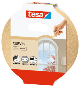 tesa Ruban de masquage crêpé pour peintre, beige