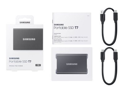 Samsung : SSD PORTABLE T7 1TB USB 3.2 TITAN GREY