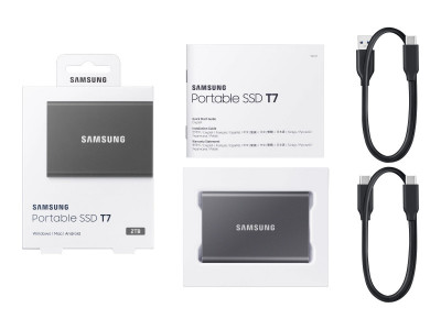 Samsung : SSD PORTABLE T7 2TB USB 3.2 TITAN GREY