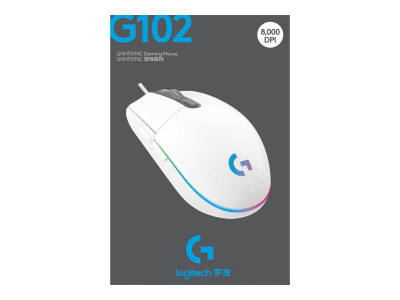 Logitech : G102 LIGHTSYNC GAMING MOUSE WHITE EER