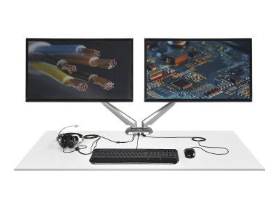 Startech : DUAL DESK MOUNT MONITOR ARM BUILT-IN 2-PORT USB et 3.5 MM