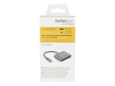 Startech : USB C MULTIPORT VIDEO ADAPTER HDMI OR MINI DP HDR 4K 60