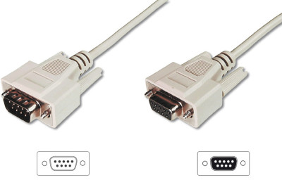 DIGITUS 9-Pol Sub-D Kabel, Stecker - Kupplung, 10,0 m