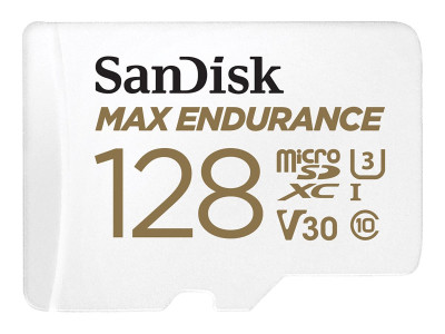 SANDISK : MAX ENDURANCE MICROSDHC 128GB card avec ADAPTER