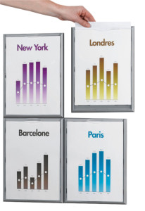 PAPERFLOW Cadre mural Info, A4, couleur: gris aluminium