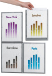 PAPERFLOW Cadre mural Info Display, A3, couleur: gris alu