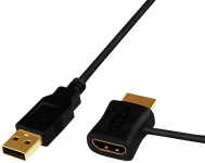 LogiLink Câble adaptateur d'alimentation HDMI, noir LogiLink Câble adaptateur d'alimentation HDMI, noir