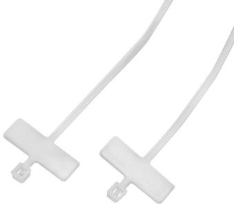 LogiLink Attache-câbles avec champ d'inscription, blanc