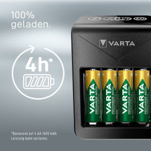 Chargeur VARTA LCD Plug+, 4 piles AA incluses