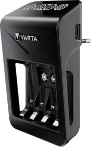 Chargeur VARTA LCD Plug+, 4 piles AA incluses