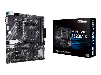 Asustek : PRIME A520M-K MATX +2GLN+U3.2+M2 SATA6+4XDDR4 (ryzen)