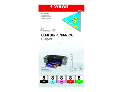 Canon CLI-8 BLK/PC/PM/R/G encre MULTI pack