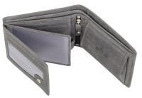 PRIDE&SOUL Porte-monnaie RFID, format portrait, cuir, gris PRIDE&SOUL Porte-monnaie RFID, format portrait, cuir, gris
