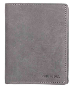 PRIDE&SOUL Porte-monnaie RFID, format paysage, cuir, gris