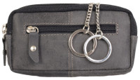 PRIDE&SOUL Etui porte-clés RFID, en cuir, gris