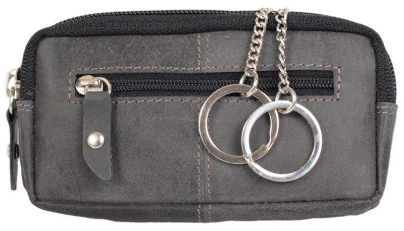 PRIDE&SOUL Etui porte-clés RFID, en cuir, gris