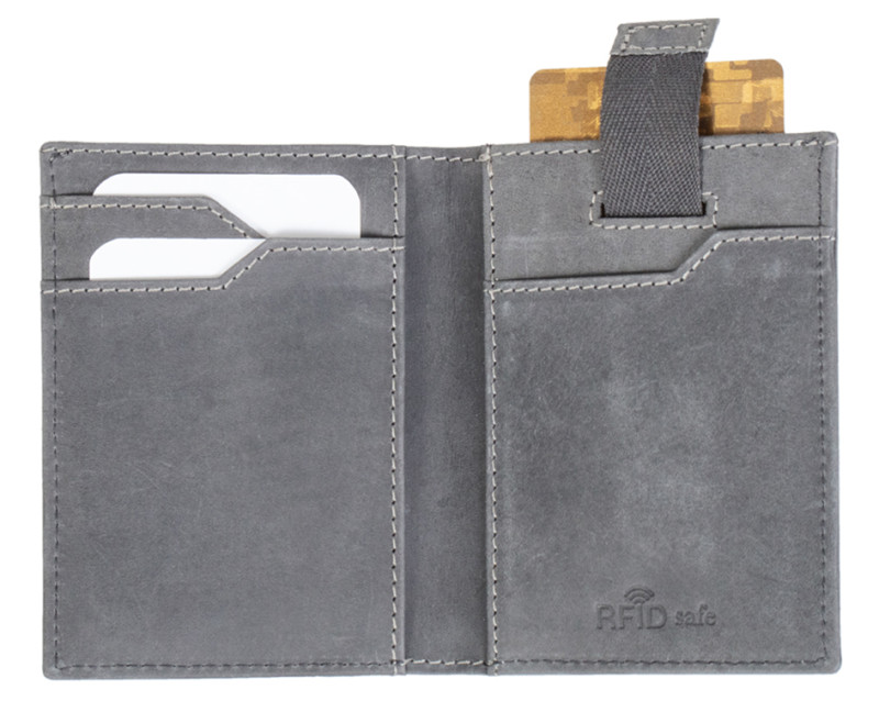 PRIDE&SOUL Porte-cartes de crédit, RFID, en cuir, gris