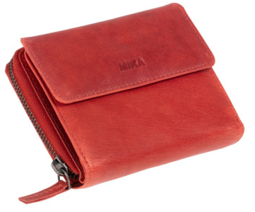 MIKA Portefeuille pour dames, en cuir, couleur : rouge