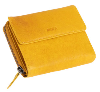 MIKA Portefeuille pour dames, en cuir, couleur : jaune