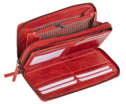 MIKA Portefeuille pour dames, en cuir, couleur : gris-brun MIKA Portefeuille pour dames, en cuir, couleur : gris-brun