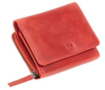 MIKA Portefeuille pour dames, en cuir, couleur : rouge