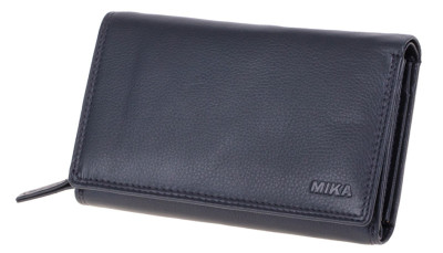 MIKA Portefeuille pour dames, en cuir, couleur : vert-orange