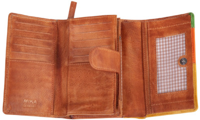 MIKA Portefeuille pour dames, en cuir, multicolore