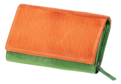 MIKA Portefeuille pour dames, en cuir, multicolore