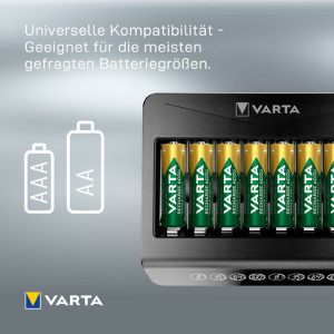 VARTA Chargeur LCD Multi Charger+, 4x piles Mignon AA incl.