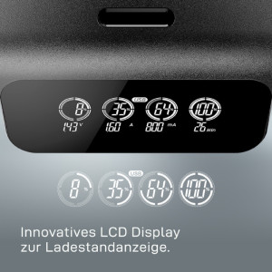 VARTA Chargeur LCD Smart Charger+, 4x piles Mignon AA incl.