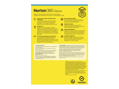 Symantec : NORTON 360 DELUXE 25GB fr 1Y 3D 1Y GENERIC RET1 MM
