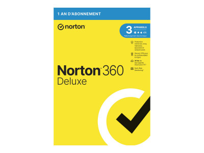 Symantec : NORTON 360 DELUXE 25GB fr 1Y 3D 1Y GENERIC RET1 MM