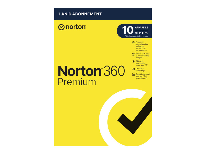 Symantec : NORTON 360 PREMIUM 75GB 1U 10D 1Y GENERIC RET1 MM