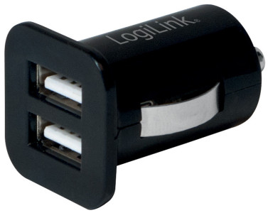 LogiLink Chargeur de voiture USB, double