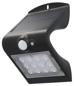 uniTEC Lampe solaire murale LED à détecteur de présence,noir