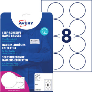 AVERY Zweckform Etiquette pour badge, 85 x 50 mm, ovale