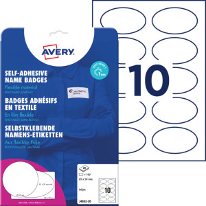 AVERY Zweckform Etiquette pour badge, 85 x 50 mm, ovale