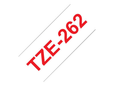 Brother : TZE-262 RED ON WHITE