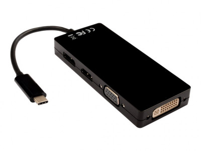 V7 : BLACK USB C ADAPTERUSB C - DP HDMI VGA DVI ADAPTER