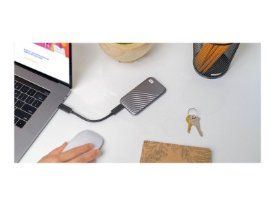 SANDISK : MYPASSPORT SSD 500GB SPACE GRAY 1050MB/S READ 1000MB/S WR PC/MAC