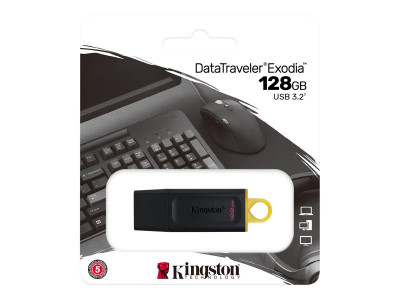 Kingston : 128GB DT EXODIA USB 3.2 GEN 1 (BLACK + YELLOW)