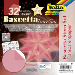 folia Feuille de papier à plier Etoile Bascetta, rose