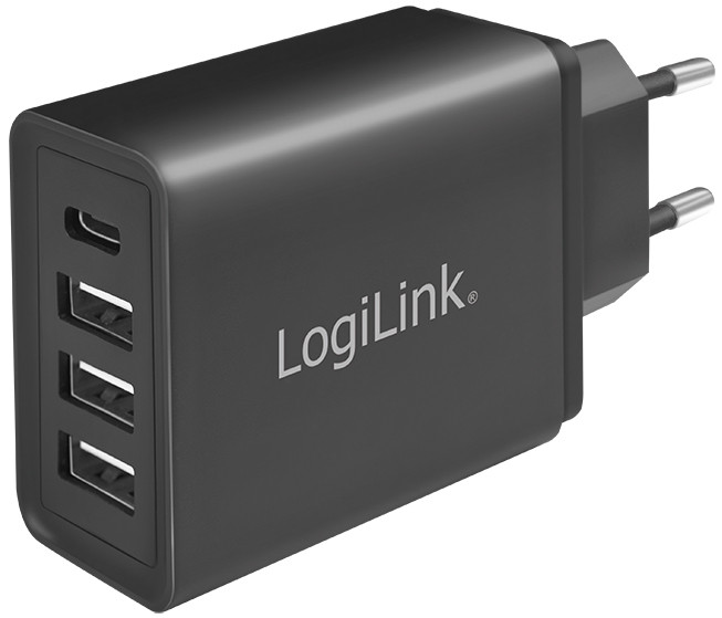 LogiLink Chargeur secteur USB avec 4 ports USB, noir