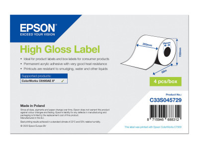 Epson : HIGH GLOSS LABEL CONTINUOUS ROLL 203MMX58M