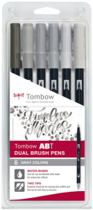 Tombow Feutre double pointe DUAL BRUSH PEN ABT, Gray Colors