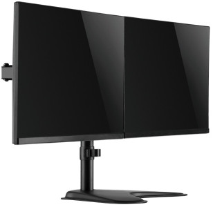 Bras pour écran TFT/LCD LogiLink avec support, 2 prises, noir